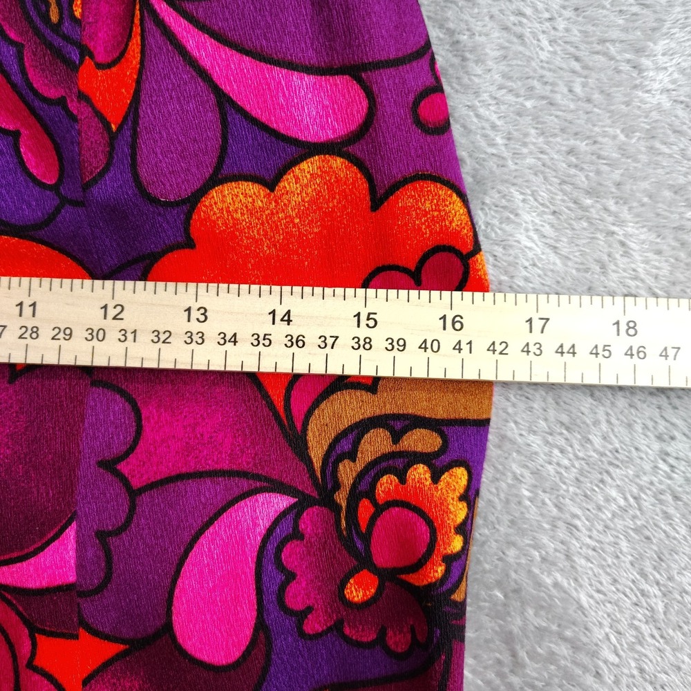 Hale Aloha Vintage Hawaiian Bark Cloth Day Glow Maxi Dress size XS-small - Picture 7 of 11